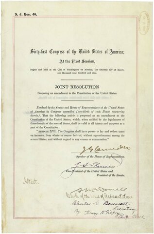 The 16th Amendment is Passed