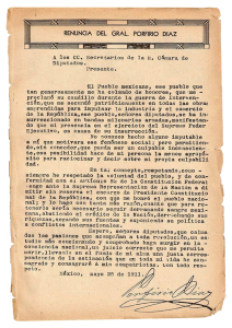 Porfirio Díaz sale del mandato