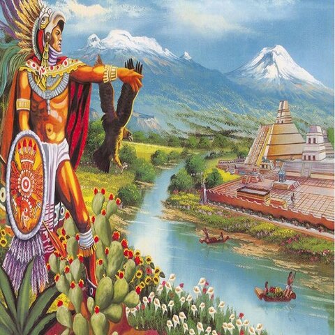 Asentamiento de los "Aztecas".