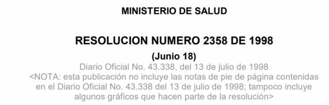 Resolución 2358 de 1998