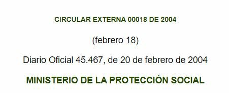 Circular 018 de 2004
