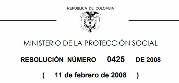 Resolución 0425 de 2008