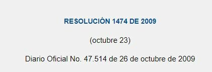 Resolución 1474 de 2009