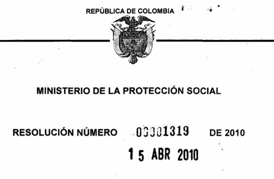 Resolución 1319 de 2010