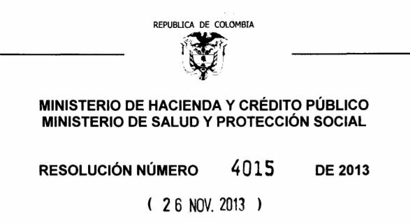 Resolución 4015 de 2013