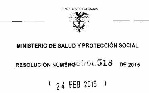 Resolución 0518 de 2015