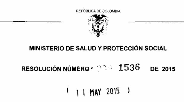 Resolución 1536 de 2015