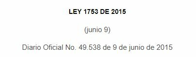 Ley 1753 de 2015