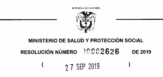 Resolución 2626 de 2019
