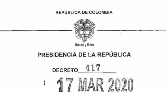 Decreto 417 de 2020