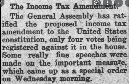 The 16th Amendment is Passed