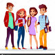 Depositphotos 197862898 stock illustration vector cartoon cheerful college students