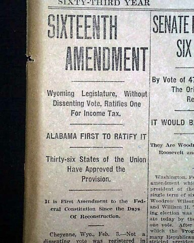 The 16th Amendment is Passed