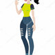 Depositphotos 174616960 stock illustration teenager vector girl with black