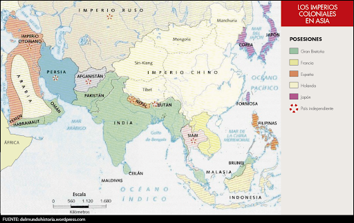 Fin de los antiguos imperios coloniales en Asia