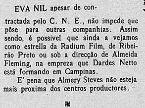 Eva Nil é cotada para participar de várias produções