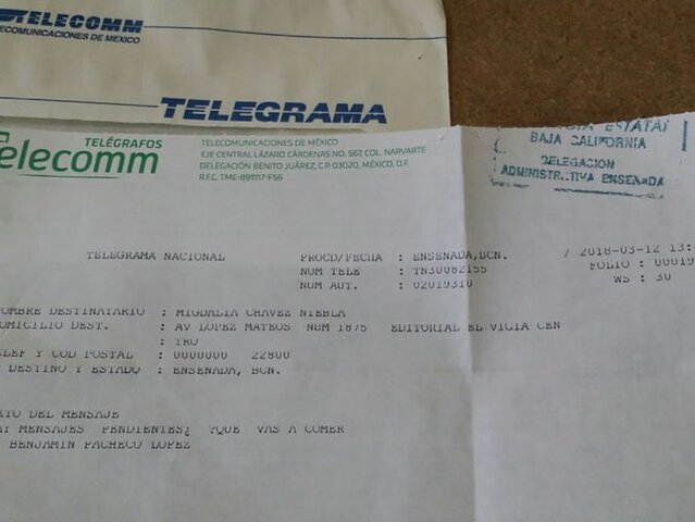 Nuevo costo de enviar un telegrama