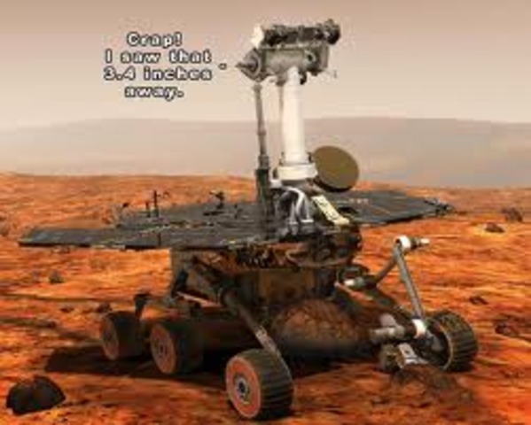 The rover hits water