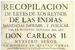 Recopilación de las Leyes de Indias