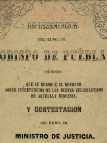 Decreto por el que se manda a intervenir los bienes eclesiásticos de la diócesis de Puebla