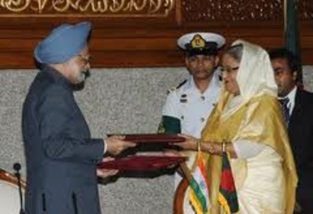 India and Bangladesh sign pact to end 40 year border democration dispute