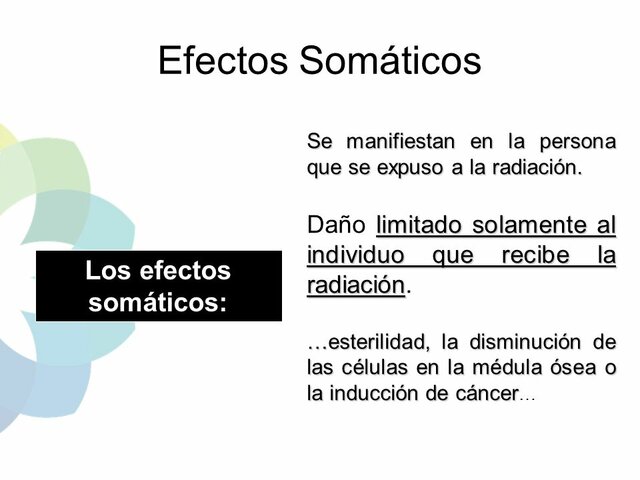 EFECTOS BIOLÓGICOS SOMÁTICOS