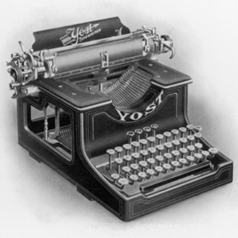 Typewriters make printed letters and figures on paper