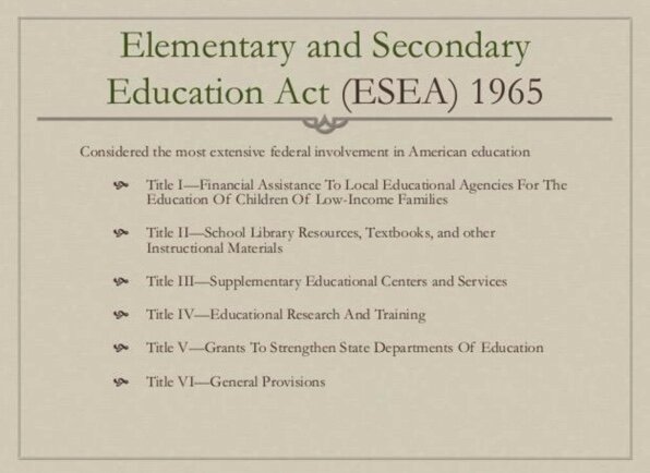 The Elementary and Secondary Education Act (ESEA)