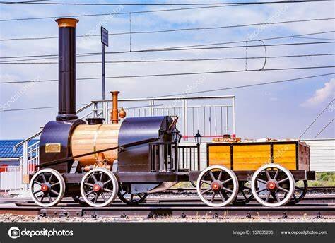 Primera locomotora de vapor.