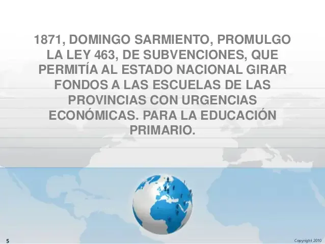 Ley Número 463 de Subvenciones.