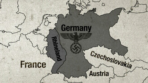 Germany remilitarizes the Rhineland in violation of the Treaty of Versailles
