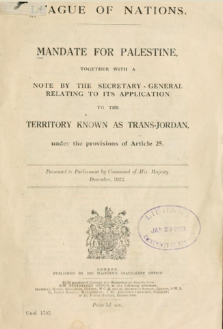 Promulgación de la Order-in-Council de Palestina