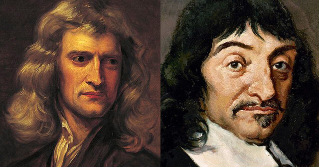 Newton y Descartes.