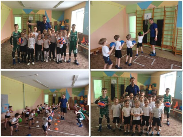 Мастер-класс по баскетболу с воспитанниками проводит наш выпускник