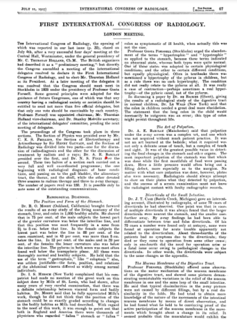 Primer congreso internacional de radiología,(1925, Londres - Reino Unido)