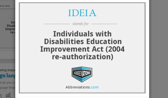Individuals with Disabilities Education Improvement Act (IDEIA)