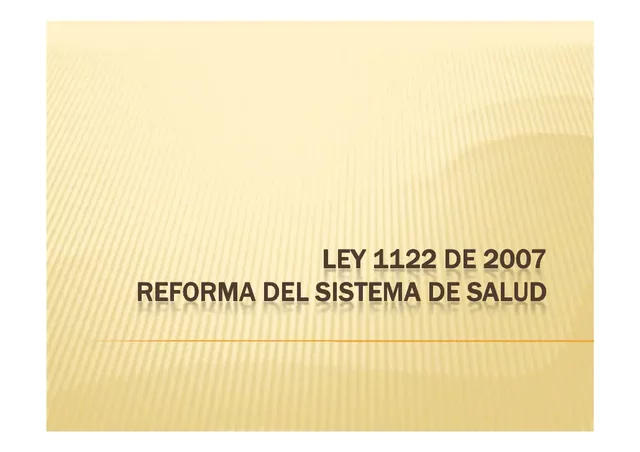 Ley 1122 de 2007 - Capítulo 4. Salud Pública