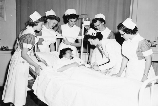 Medical students learning