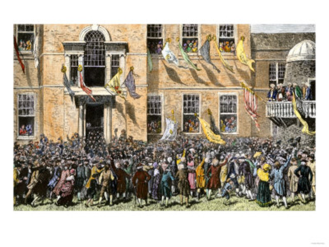 The Declaration of Independence is read publicly