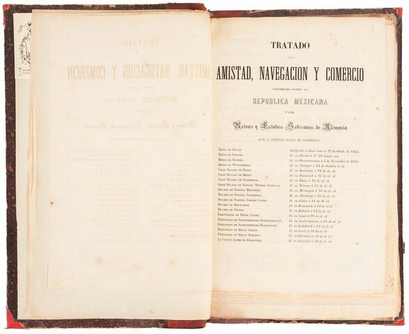 Tratado de amistad, navegación y comercio entre México y Estados Unidos