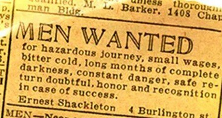 Un explorador polar publica un anuncio de reclutamiento