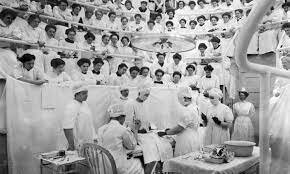 Medical students learning