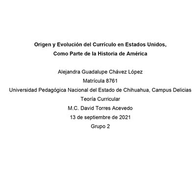 Timeline: Origen y Evolución del Currículo en Estados Unidos, Como Parte de la Historia de América