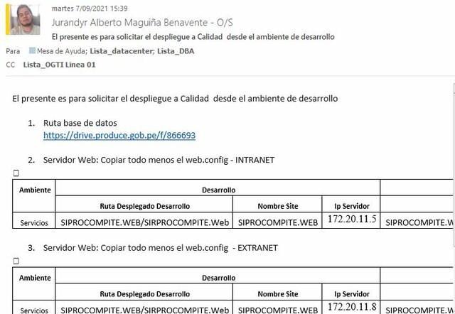 Ticket N° 45771: El presente es para solicitar el despliegue a Calidad  desde el ambiente de desarrollo
