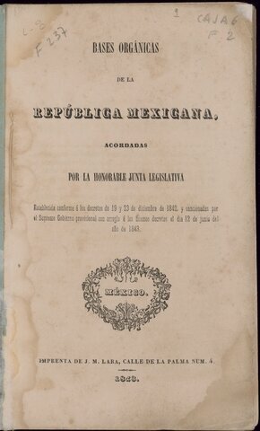 Las Bases Orgánicas de 1843