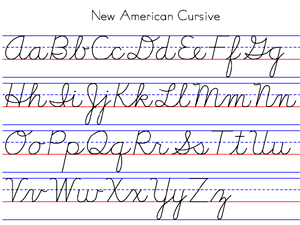 First day knowing how to write cursive.