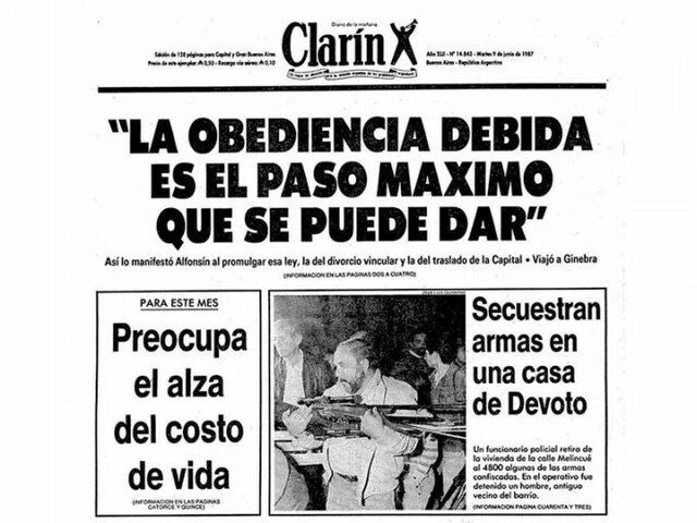 Sanción de la Ley "Obediencia debida"