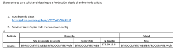 Pase a Producción BD