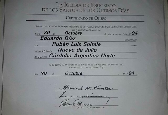 Eduardo es Llamado Obispo de B° 9 de Julio