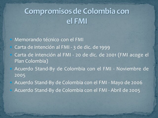 Colombia ante el FMI